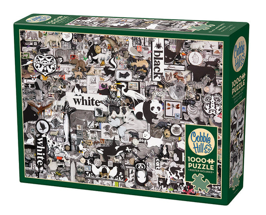 Black and White: Animals 1000 Piece Jigsaw Puzzle by Cobble Hill - 1