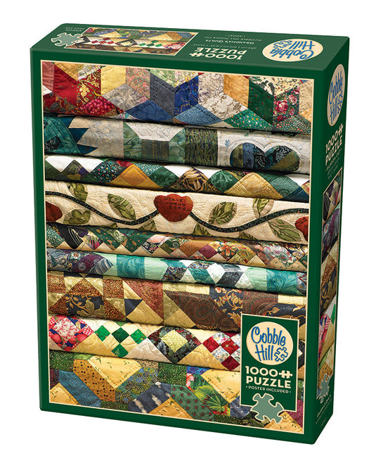 Grandma's Quilts 1000 Piece Jigsaw Puzzle by Cobble Hill - 1