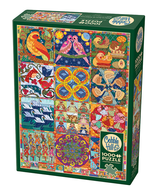 Twelve Days of Christmas Quilt 1000 Piece Jigsaw Puzzle by Cobble Hill - 1