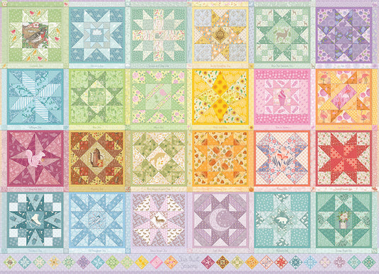 Star Quilt Seasons 1000 Piece Jigsaw Puzzle by Cobble Hill - 2