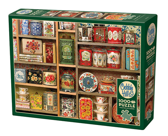 Vintage Tins 1000 Piece Jigsaw Puzzle by Cobble Hill - 1