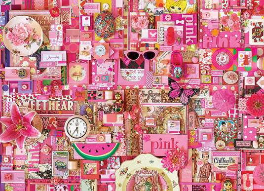 Pink 1000 Piece Jigsaw Puzzle by Cobble Hill - 2