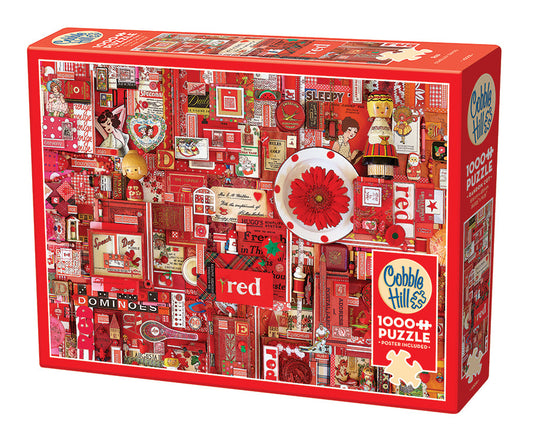 Red 1000 Piece Jigsaw Puzzle by Cobble Hill - 1