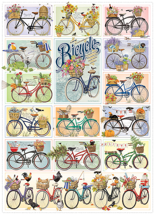 Bicycles 1000 Piece Jigsaw Puzzle by Cobble Hill - 2