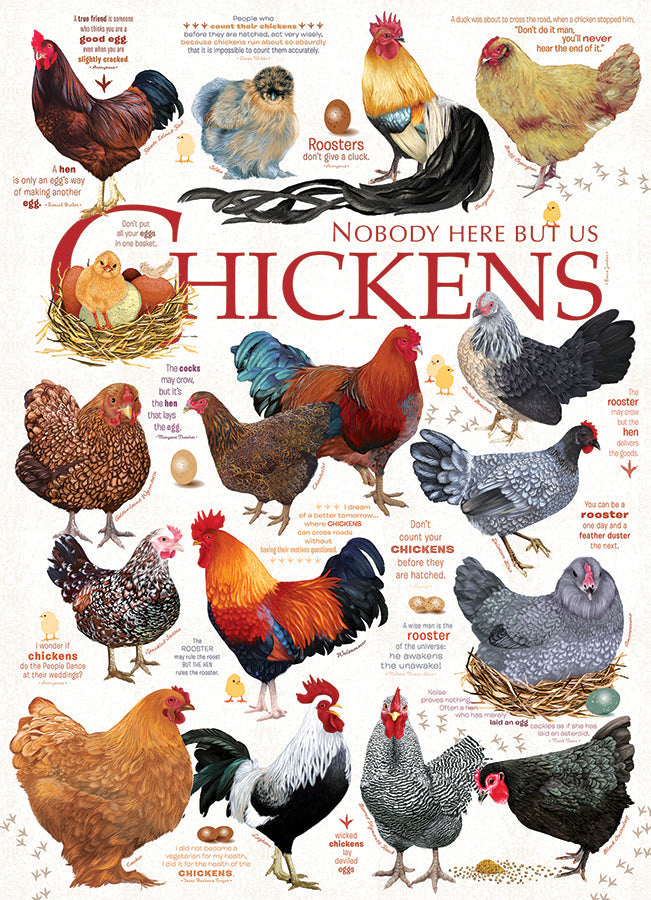 Chicken Quotes 1000 Piece Jigsaw Puzzle by Cobble Hill
