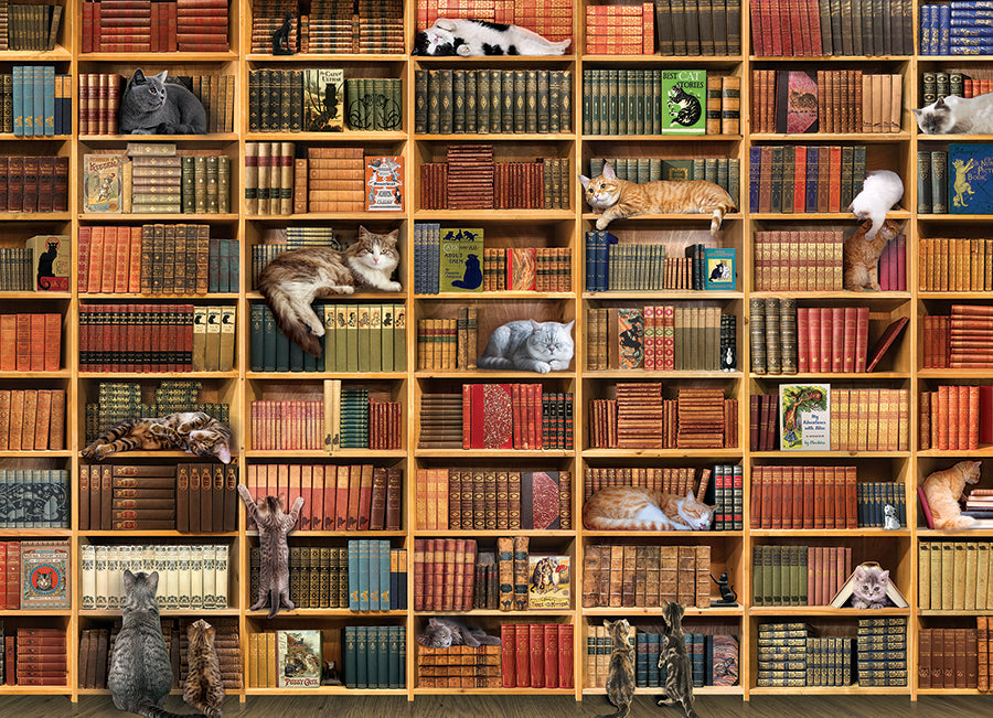 The Cat Library 1000 Piece Jigsaw Puzzle by Cobble Hill