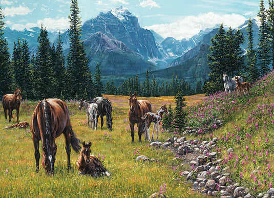 Horse Meadow 1000 Piece Jigsaw Puzzle by Cobble Hill - 2