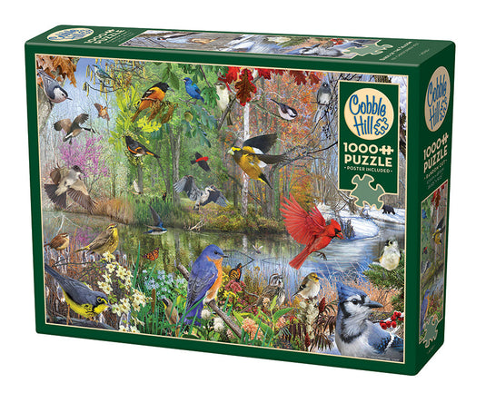 Birds of the Season 1000 Piece Jigsaw Puzzle by Cobble Hill - 1