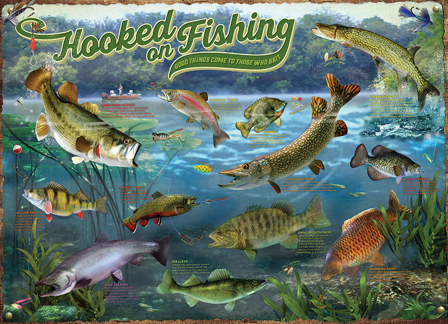 Hooked on Fishing 1000 Piece Jigsaw Puzzle by Cobble Hill