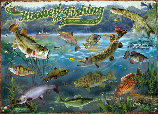 Hooked on Fishing 1000 Piece Jigsaw Puzzle by Cobble Hill - 2