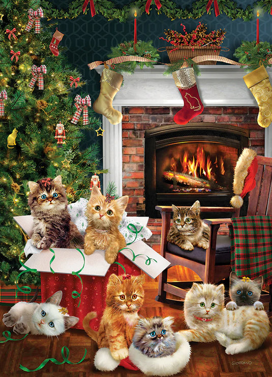 Christmas Kittens 1000 Piece Jigsaw Puzzle by Cobble Hill