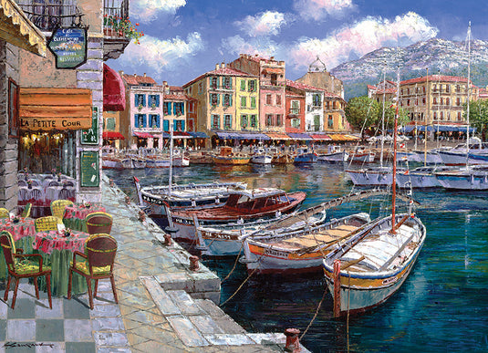 Cafe in Cassis 1000 Piece Jigsaw Puzzle by Cobble Hill - 2