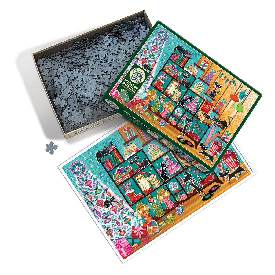 Christmas Cats 1000 Piece Jigsaw Puzzle by Cobble Hill