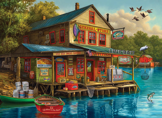 Bob's Beer & Bait 1000 Piece Jigsaw Puzzle by Cobble Hill - 2