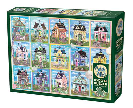 Seaside Cottages 1000 Piece Jigsaw Puzzle by Cobble Hill - 1