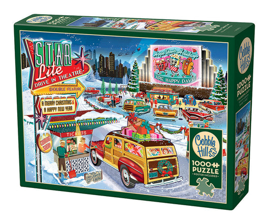 Holiday Drive In 1000 Piece Jigsaw Puzzle by Cobble Hill - 1