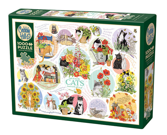 Cat Thoughts 1000 Piece Jigsaw Puzzle by Cobble Hill - 1