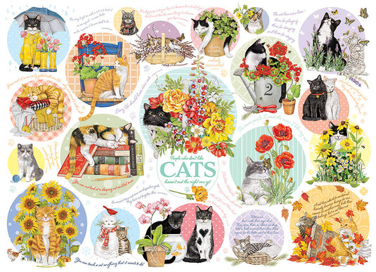 Cat Thoughts 1000 Piece Jigsaw Puzzle by Cobble Hill - 2