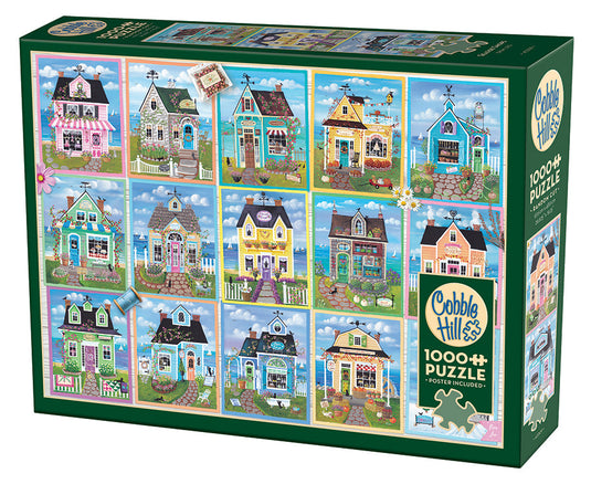 Seaside Shops 1000 Piece Jigsaw Puzzle by Cobble Hill - 1