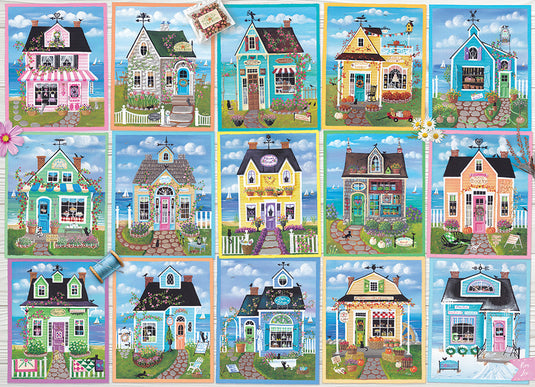 Seaside Shops 1000 Piece Jigsaw Puzzle by Cobble Hill - 2