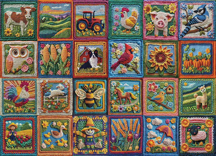 Country Life Crochet 1000 Piece Jigsaw Puzzle by Cobble Hill