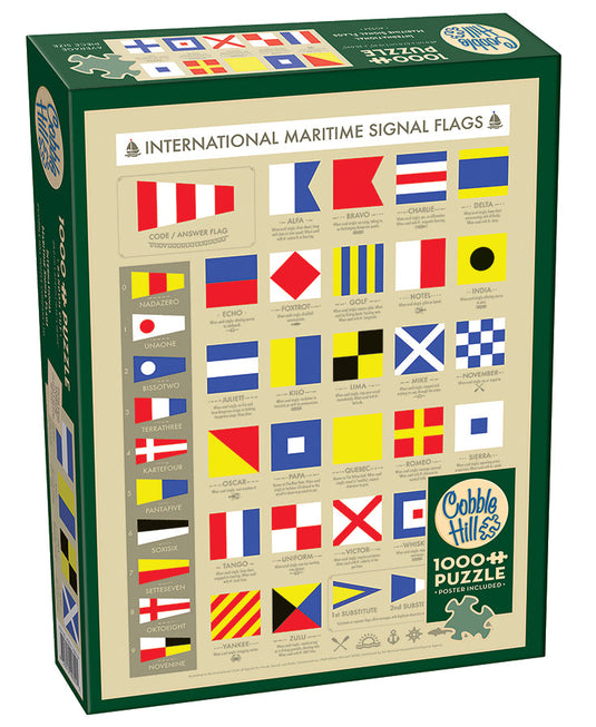 International Maritime Signal Flags 1000 Piece Jigsaw Puzzle by Cobble Hill - 1
