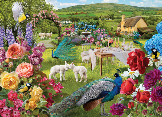 Little Lambs Rose Garden 1000 Piece Jigsaw Puzzle by Cobble Hill
