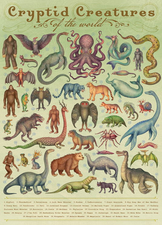 Cryptid Creatures 1000 Piece Jigsaw Puzzle by Cobble Hill