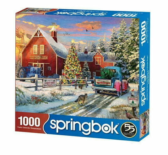 Red Barn Tree Farm 1000 Piece Jigsaw Puzzle by Springbok