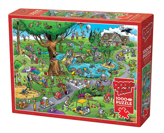 DoodleTown: Par for the Course 1000 Piece Jigsaw Puzzle by Cobble Hill - 1