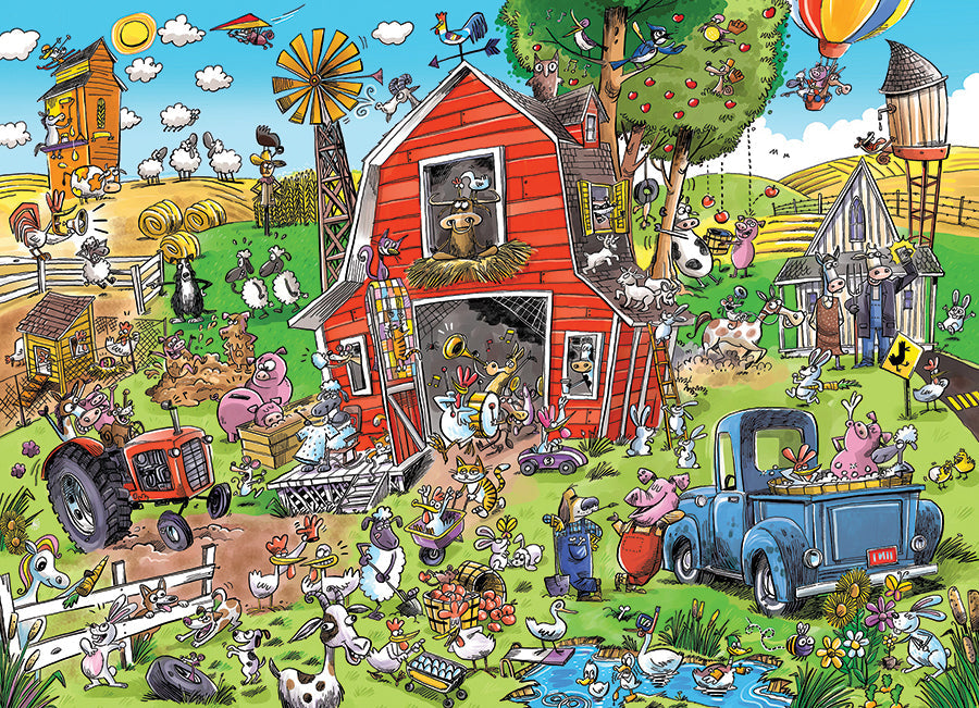 DoodleTown: Farmyard Folly 1000 Piece Jigsaw Puzzle by Cobble Hill