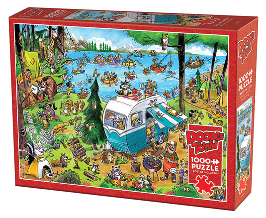 DoodleTown: Call of the Wild 1000 Piece Jigsaw Puzzle by Cobble Hill - 1