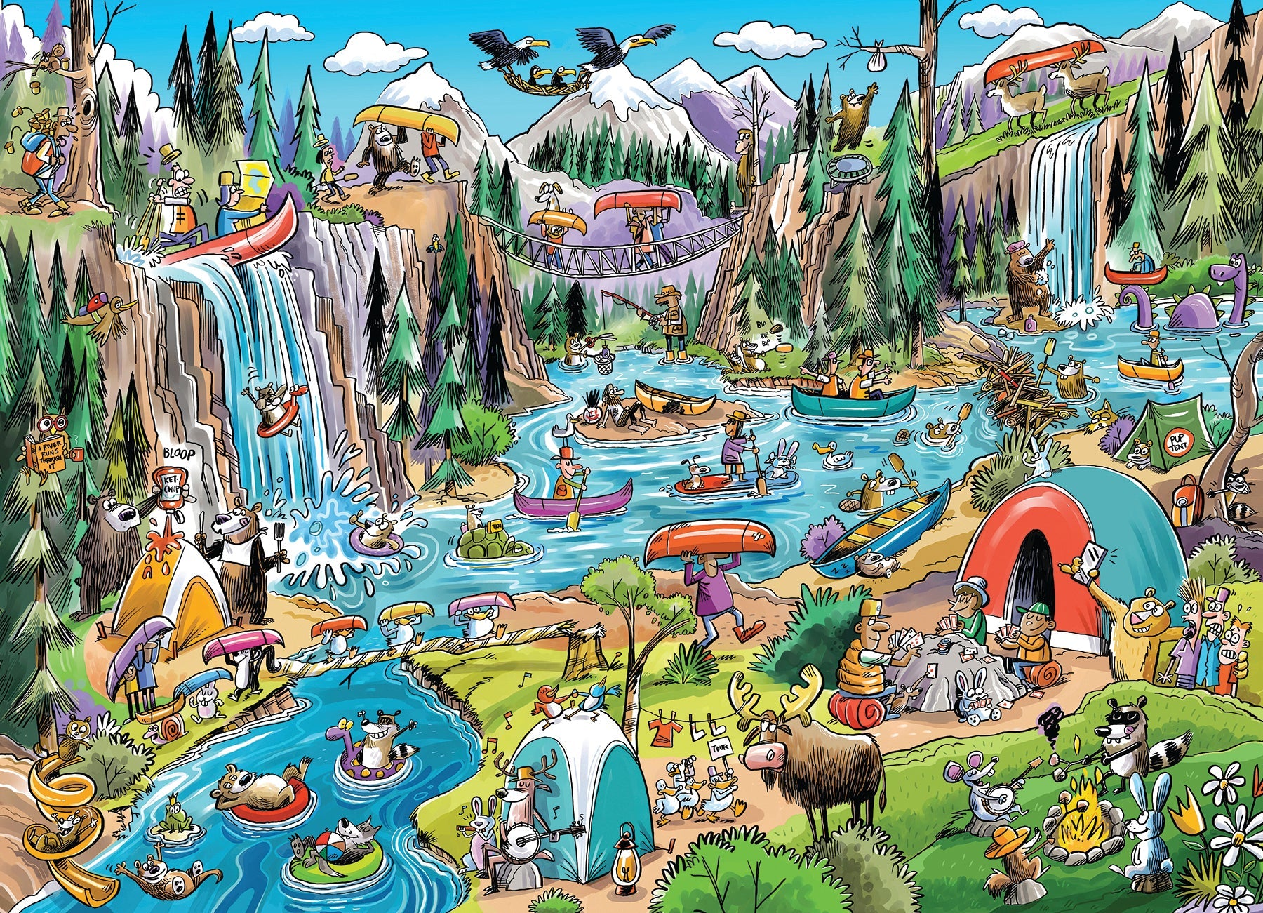 DoodleTown: Portage Pandemonium 1000 Piece Jigsaw Puzzle by Cobble Hill