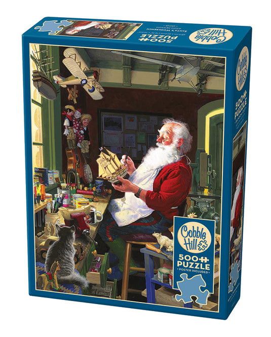 Santa's Workbench 500 Piece Jigsaw Puzzle by Cobble Hill - 1