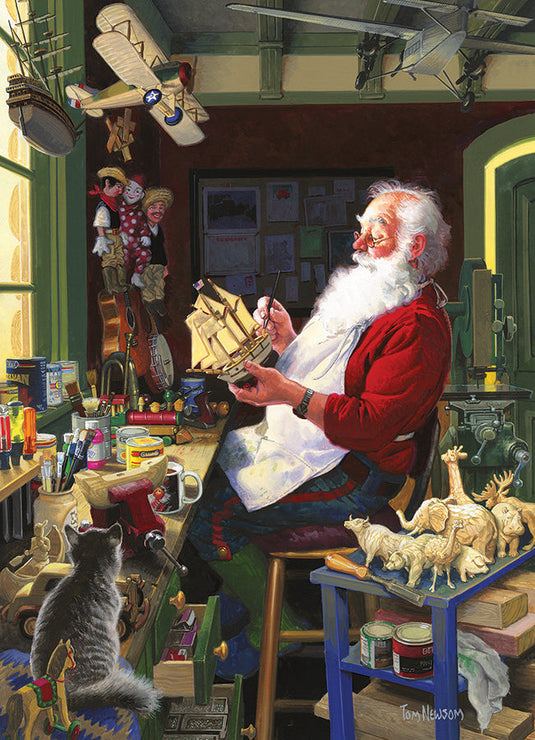 Santa's Workbench 500 Piece Jigsaw Puzzle by Cobble Hill - 2