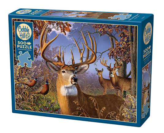 Deer and Pheasant 500 Piece Jigsaw Puzzle by Cobble Hill - 1