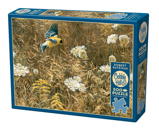 Queen Anne's Lace and American Goldfinch 500 Piece Jigsaw Puzzle by Cobble Hill - 1