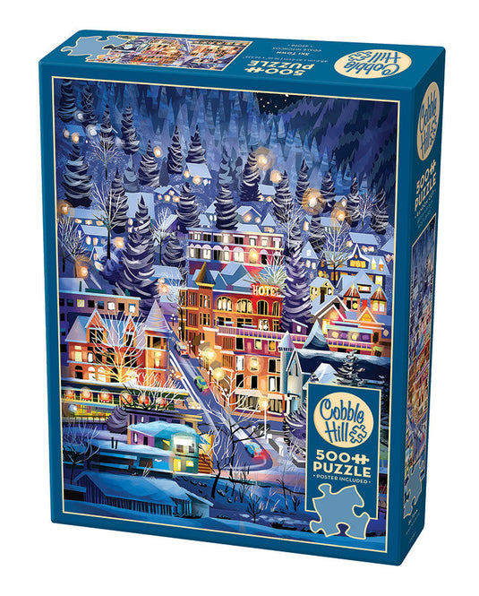 Ski Town 500 Piece Jigsaw Puzzle by Cobble Hill - 1