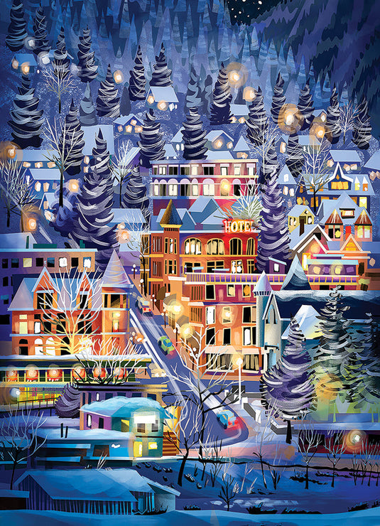 Ski Town 500 Piece Jigsaw Puzzle by Cobble Hill - 2