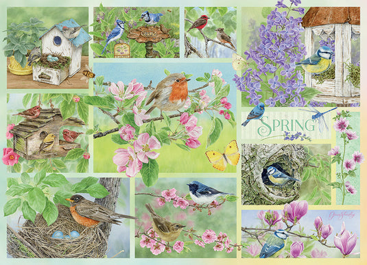 Garden Birds in Spring 500 Piece Jigsaw Puzzle by Cobble Hill - 2