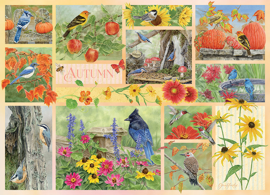 Garden Birds in Autumn 500 Piece Jigsaw Puzzle by Cobble Hill
