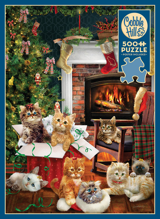 Christmas Kittens 500 Piece Jigsaw Puzzle by Cobble Hill - 4