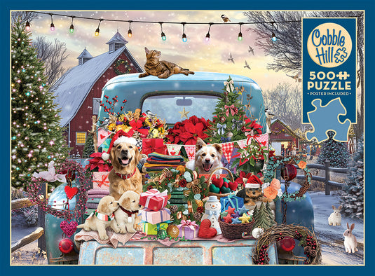 Country Truck in Winter 500 Piece Jigsaw Puzzle by Cobble Hill - 4