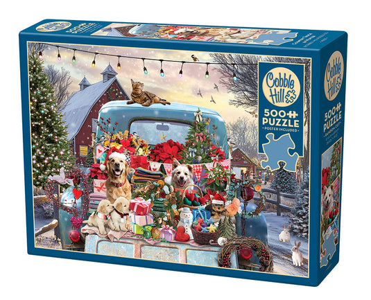 Country Truck in Winter 500 Piece Jigsaw Puzzle by Cobble Hill - 1