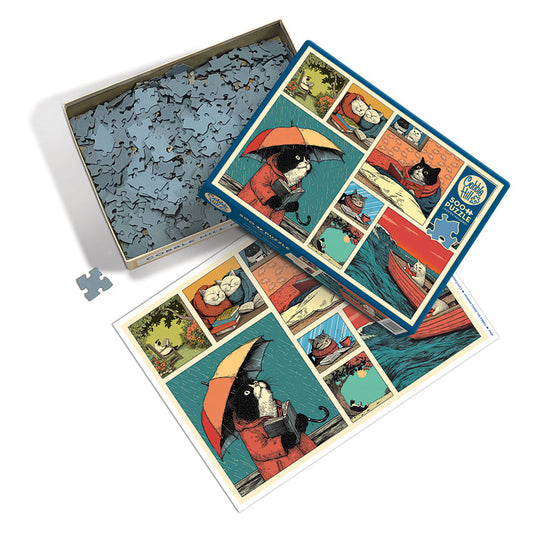Cats Chillin With Books 500 Piece Jigsaw Puzzle by Cobble Hill