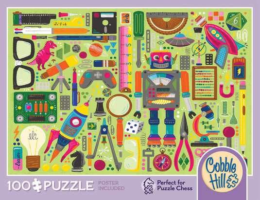 Nerdy Junk Drawer 100 Piece Jigsaw Puzzle by Cobble Hill
