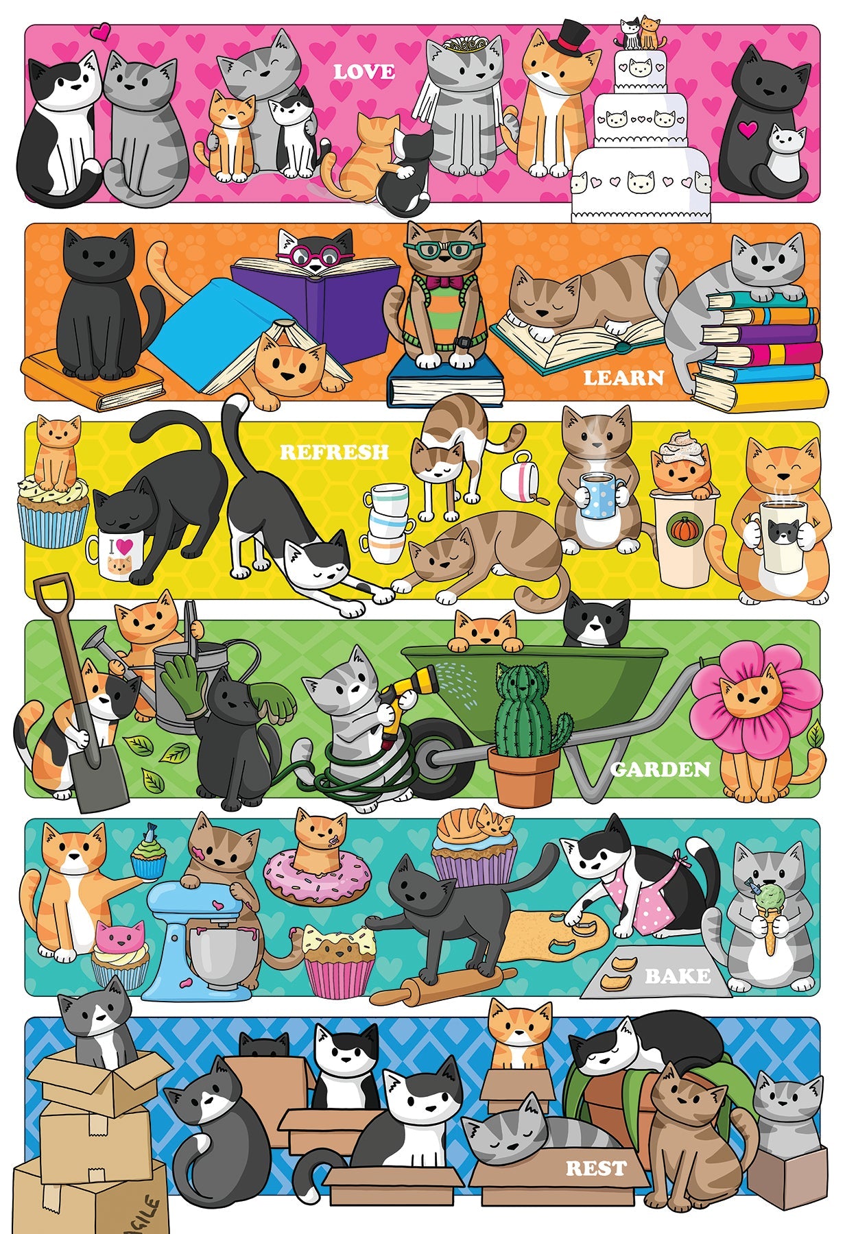 Doodlecat Days 100 Piece Jigsaw Puzzle by Cobble Hill