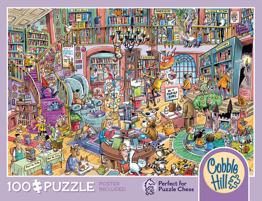 Bookshop Bedlam 100 Piece Jigsaw Puzzle by Cobble Hill