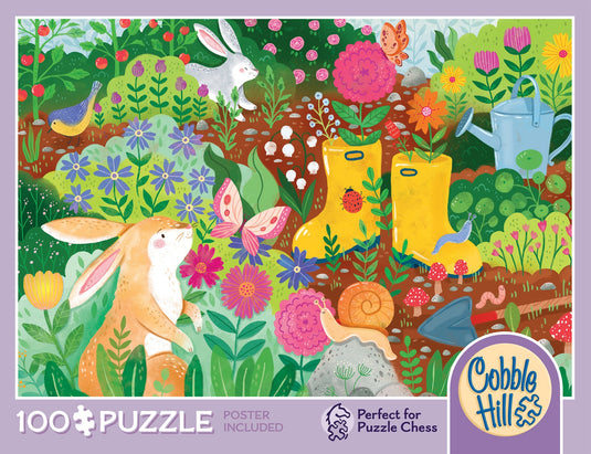 Rabbit Garden 100 Piece Jigsaw Puzzle by Cobble Hill