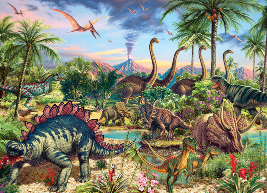 Prehistoric Party 350 (Family) Piece Jigsaw Puzzle by Cobble Hill - 2